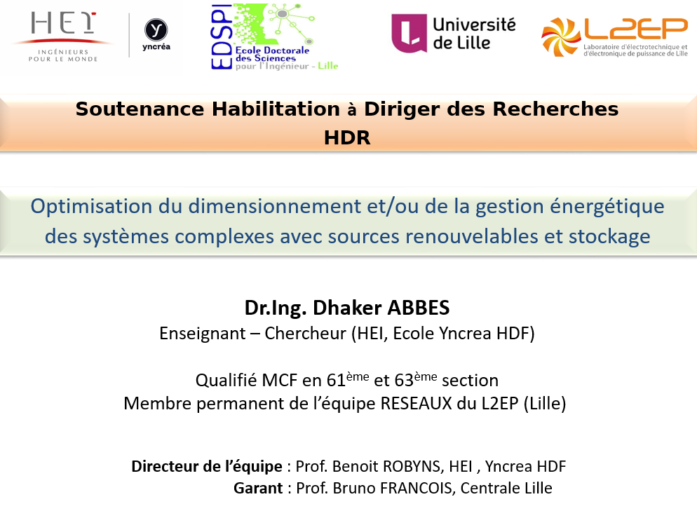 Soutenance HDR (Habilitation à Diriger des Recherches) 03/05/2019