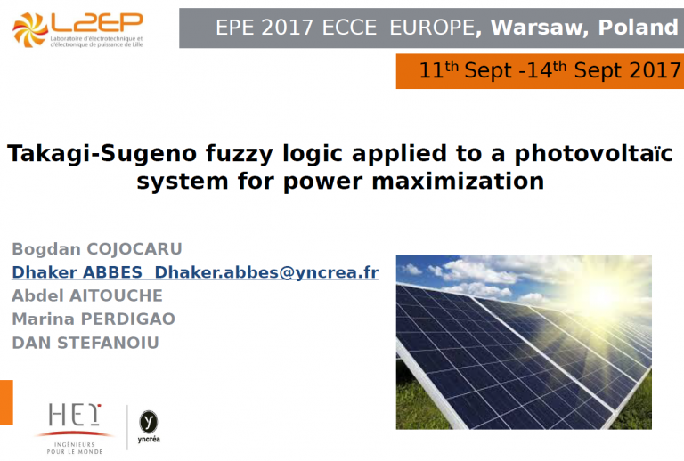 Takagi-Sugeno Fuzzy Logic Applied To A Photovoltaïc System For Power Maximization